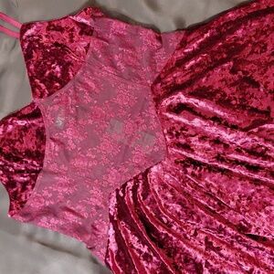Dolls Kill Pink Velvet Mini Dress